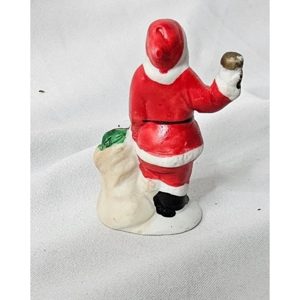 VTG Lemax Santa Claus Figurine 2.5in Ceramic Christmas Village Miniature Bell